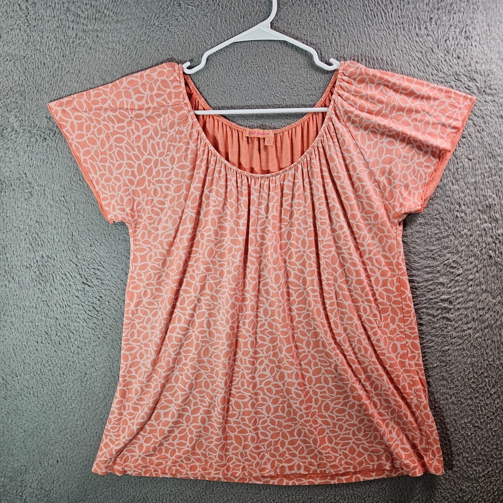 Fresh Produce Top Blouse Women Large Floral Painting Short Sleeve Punch